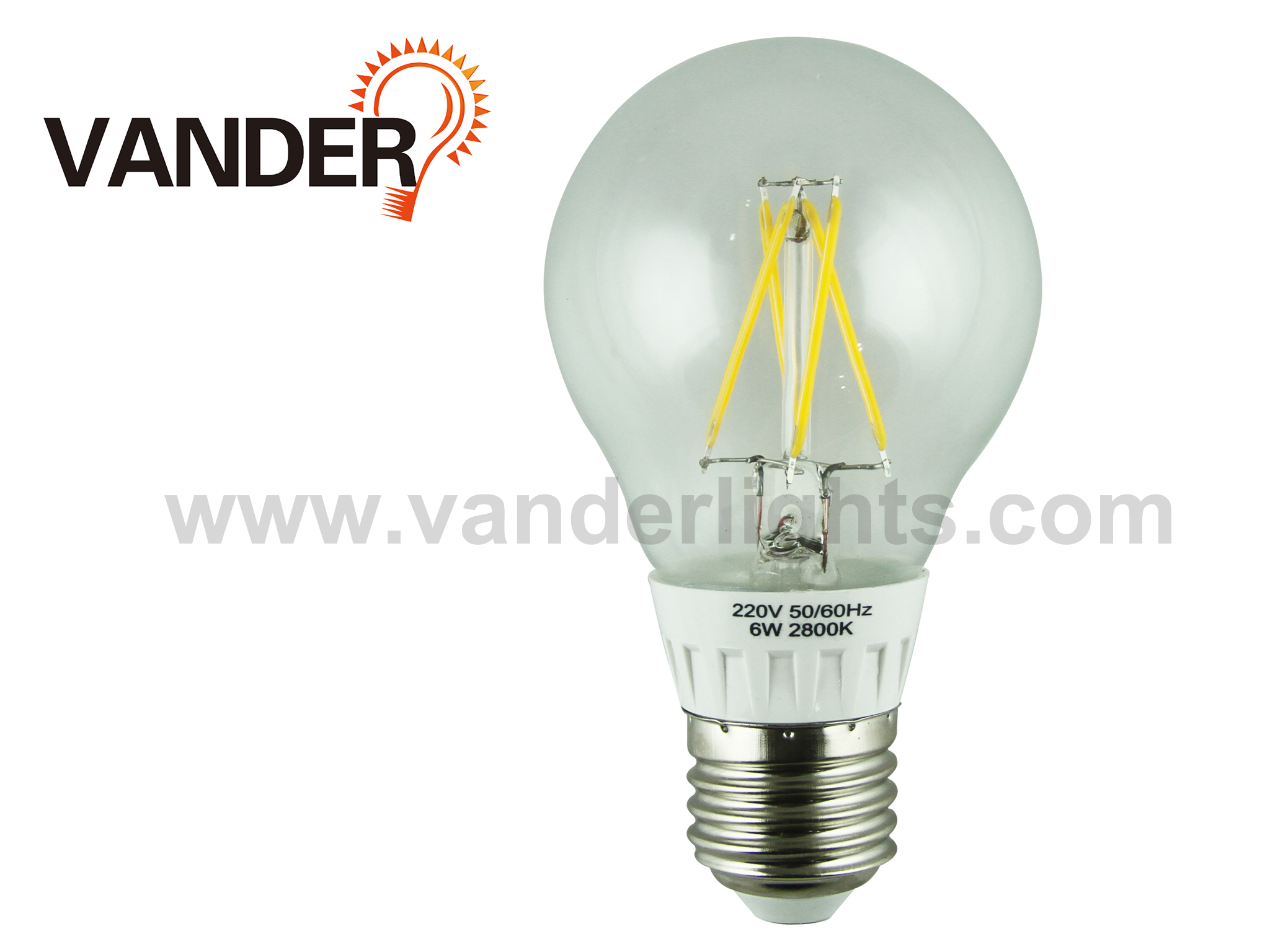 A60 LED filament bulb dimmable 2W 4W 6W 8W