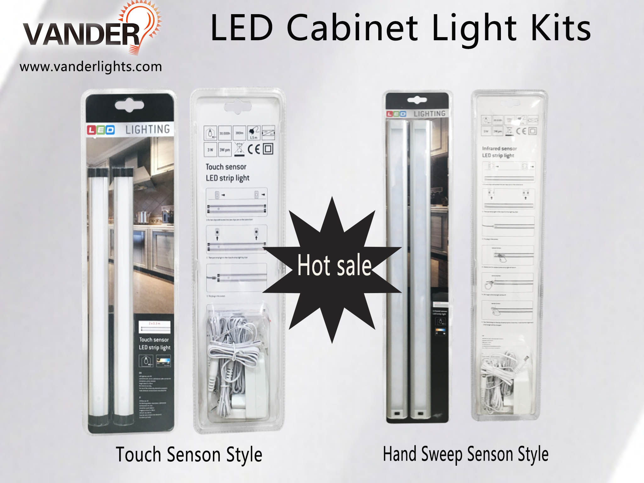 9W LED Cabinet Light Kit-hand sweep