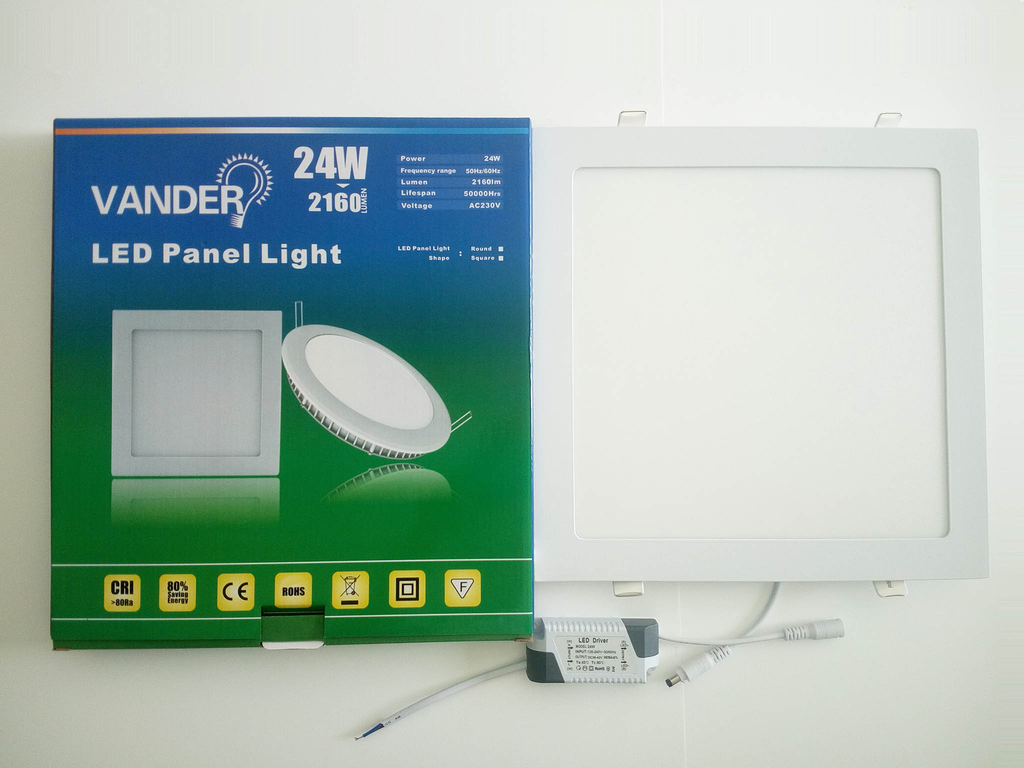 Colorful box package LED panel light 24W